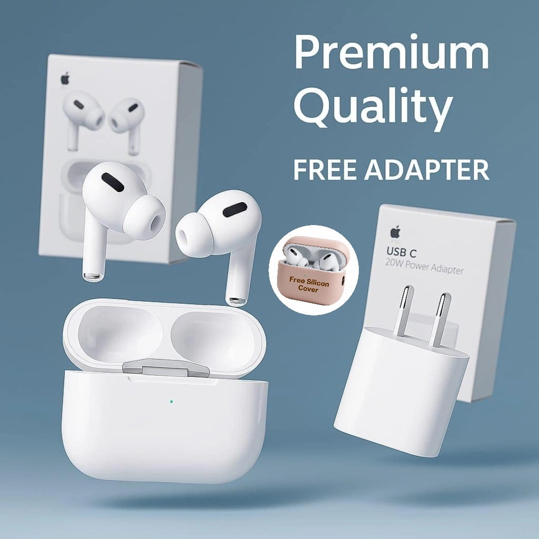 AirPods Pro 2nd Generation (FREE 20W Power Adapter and FREE Silicon Cover)
