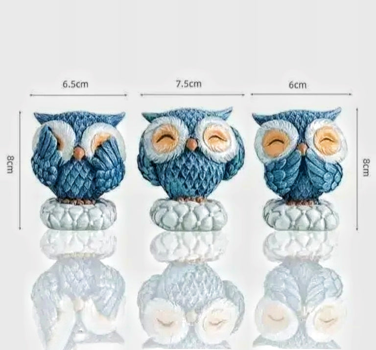 Owl Statue Set of 3
