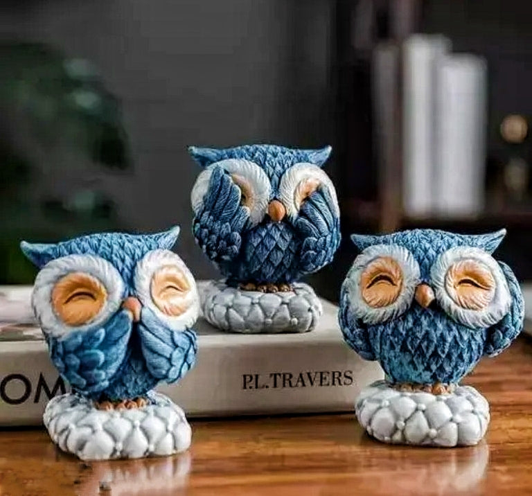 Owl Statue Set of 3