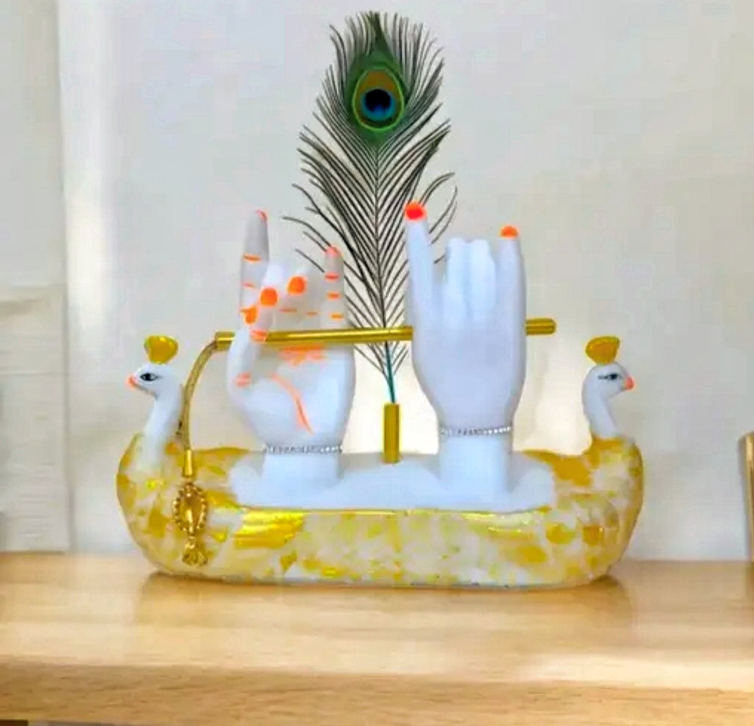 Lord Krishna Hands Idol with Flute