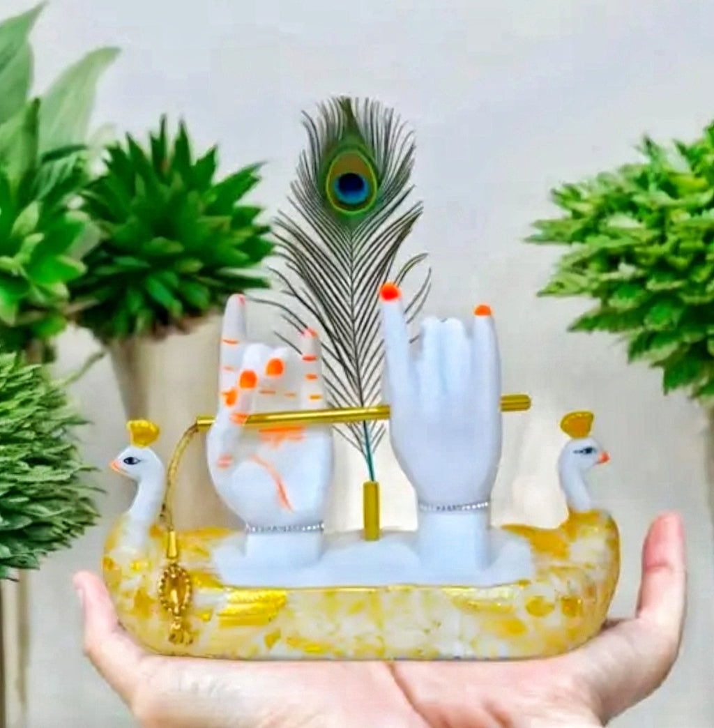 Lord Krishna Hands Idol with Flute