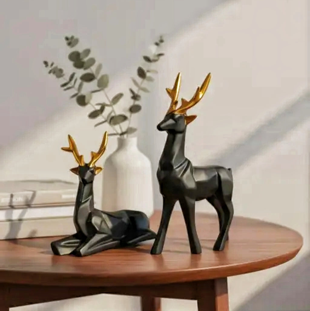 Black Deer Showpiece for Home Decor