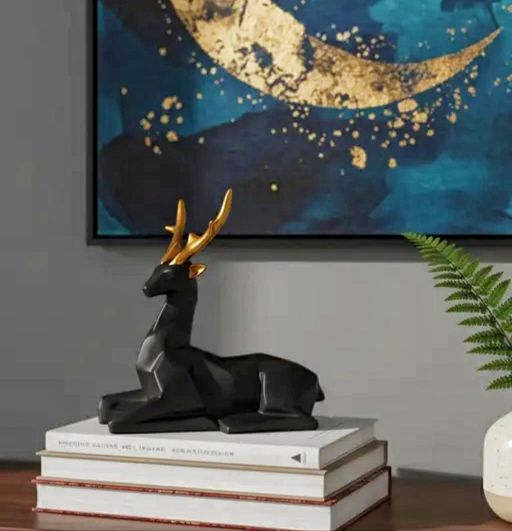 Black Deer Showpiece for Home Decor