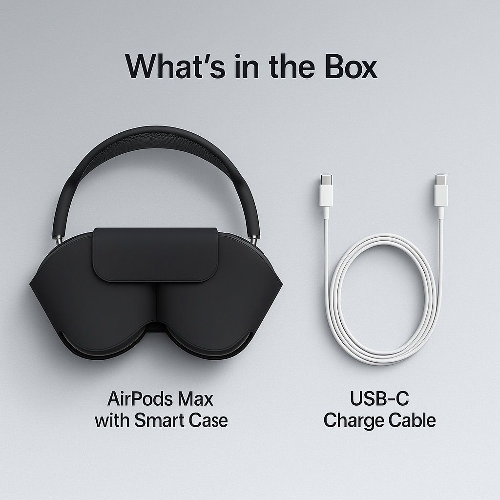 AirPods Max Wireless Headphones – Studio Grade Sound, Active Noise Cancellation, Spatial Audio, USB-C Fast Charging & Bluetooth Connectivity