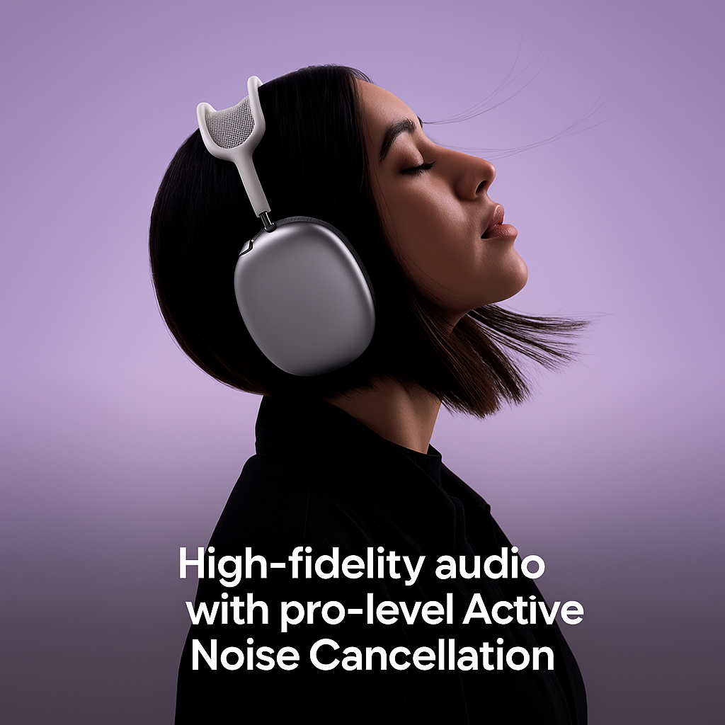 AirPods Max Wireless Headphones – Studio Grade Sound, Active Noise Cancellation, Spatial Audio, USB-C Fast Charging & Bluetooth Connectivity