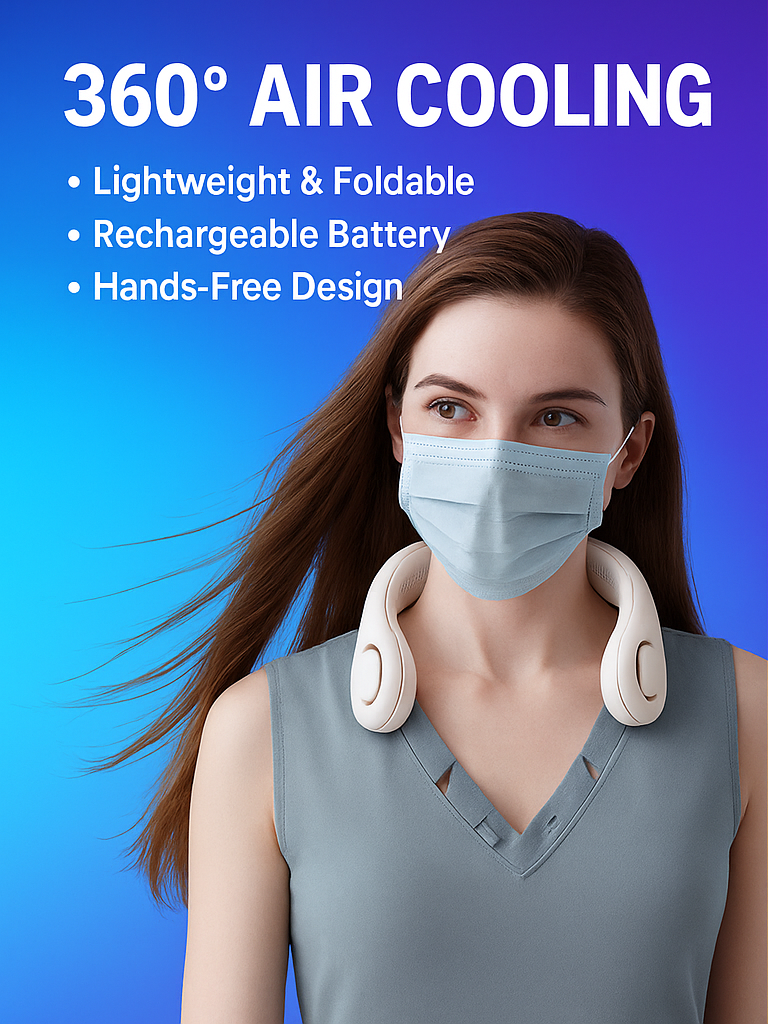 Portable Bladeless Hanging Rechargeable Neck Fan