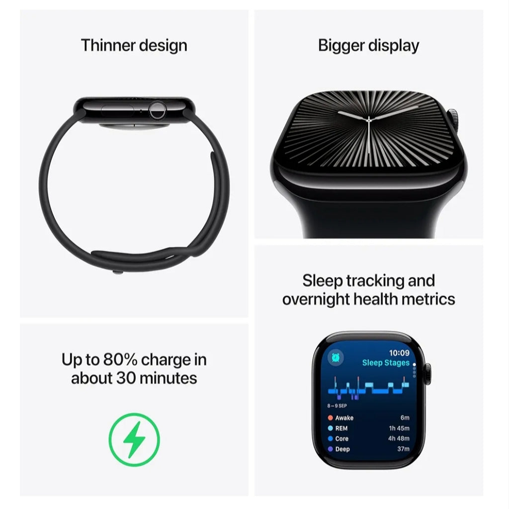 Watch Series 10 GPS 46mm with Premium Straps (Ink Strap, Free Size)